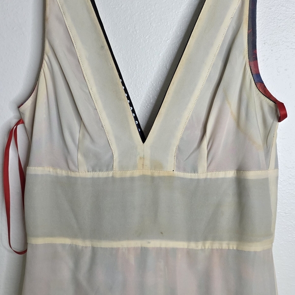 Archival BCBGMAXAZRIA 100% Silk Watercolor Beaded Gown - Picture 9 of 13
